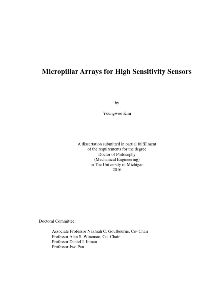 Micropillar Arrays For High Sensitivity Sensors | PDF