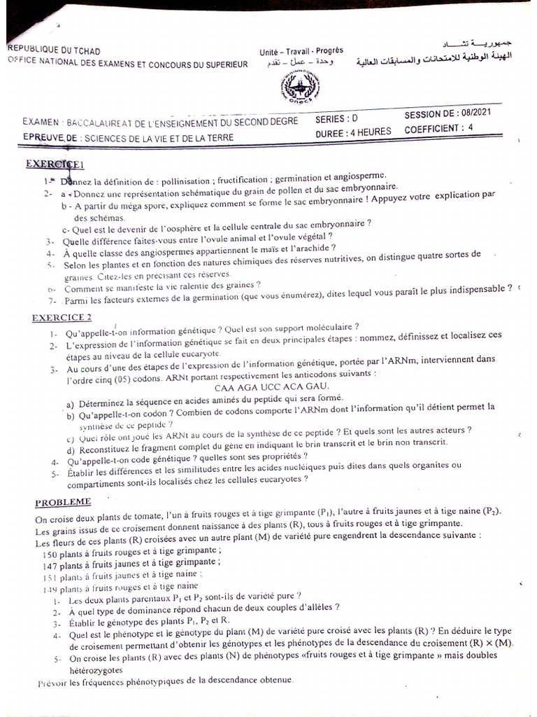 Bac D SVT 2021 | PDF