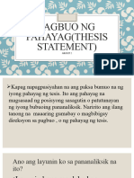 Pagbuo NG Pahayag (Thesis Statement)