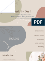 Week 1 - Day 1 - Nouns and Pronouns