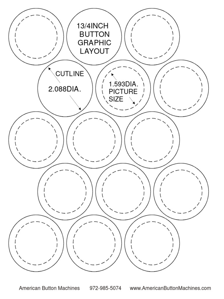1 Inch Button Maker Template Layout | PDF