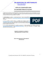 Prefeitura Municipal de João Ramalho: Edital de Classificação Geral Do Concurso Público #01/2023