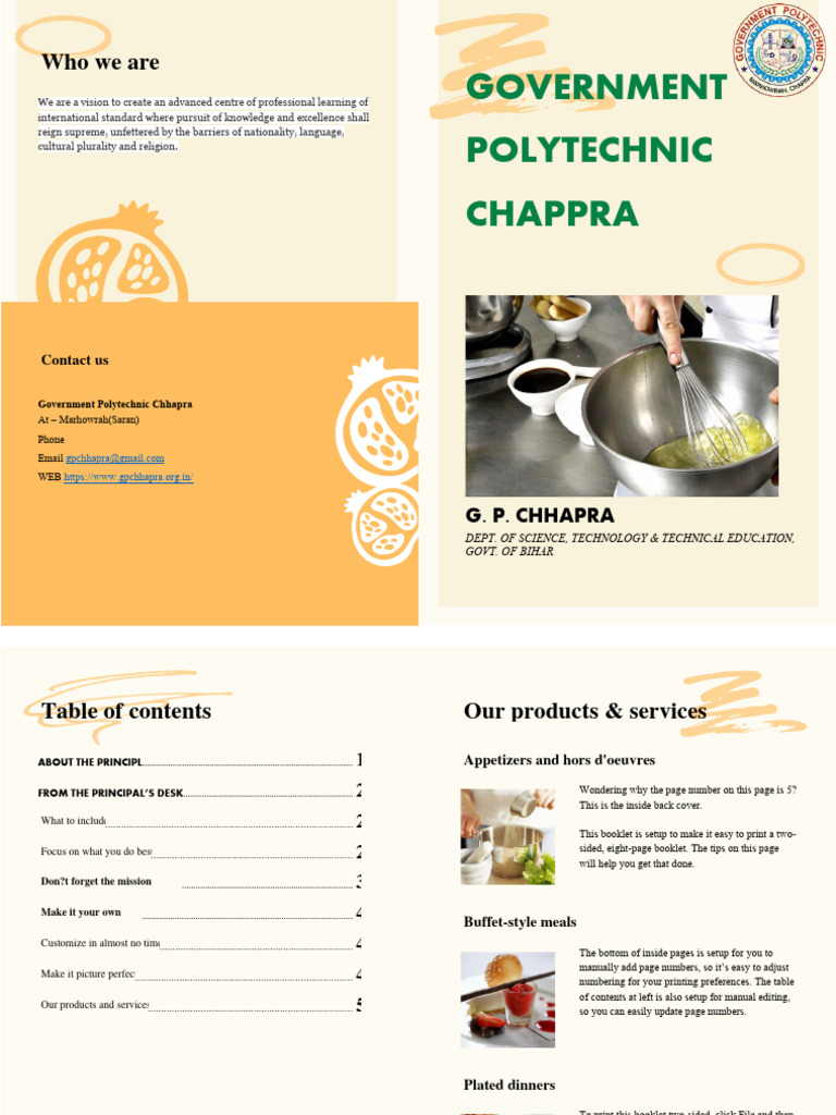 Government Polytechnic Chhapra Overview | PDF | Hors D'oeuvre | Cuisine