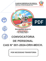 CONVOCATORIA CAS No001 2024
