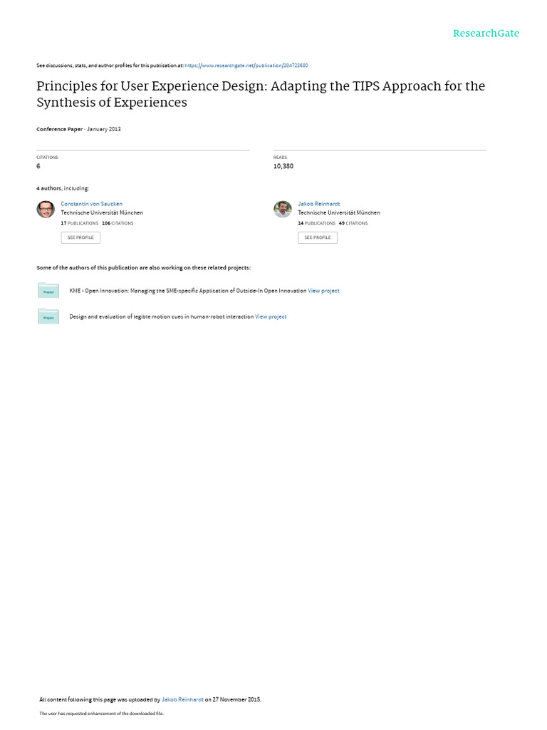 User Experience Design Principles TIPS | PDF | User Experience | Human ...