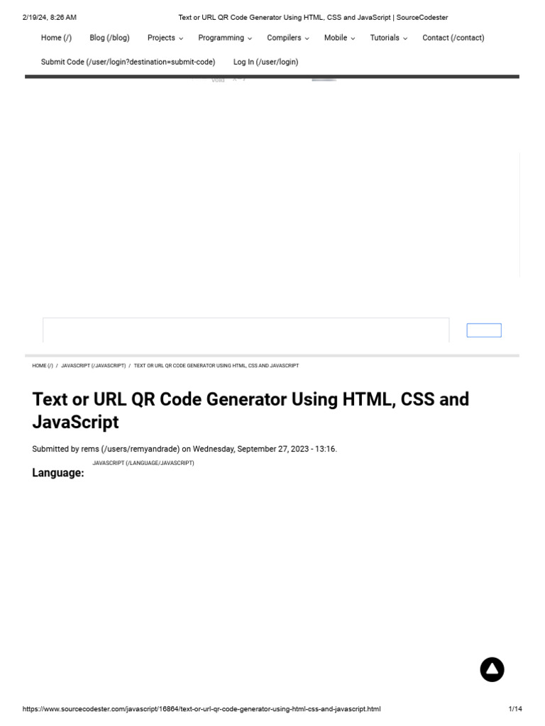 Text or URL QR Code Generator Using HTML, CSS and JavaScript ...
