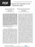 Optimized Selection Sort Algorithm For Two Dimensional Array