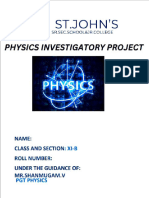 Physics Investegatory Project