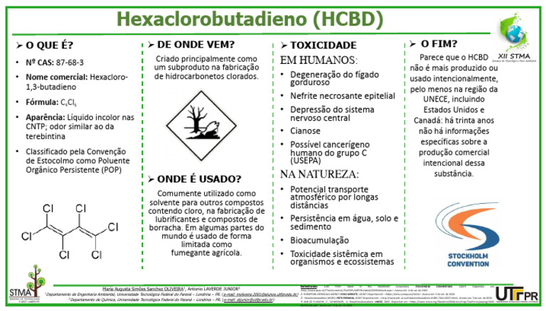 Hexaclorobutadieno: Características e Riscos | PDF | Substancias ...