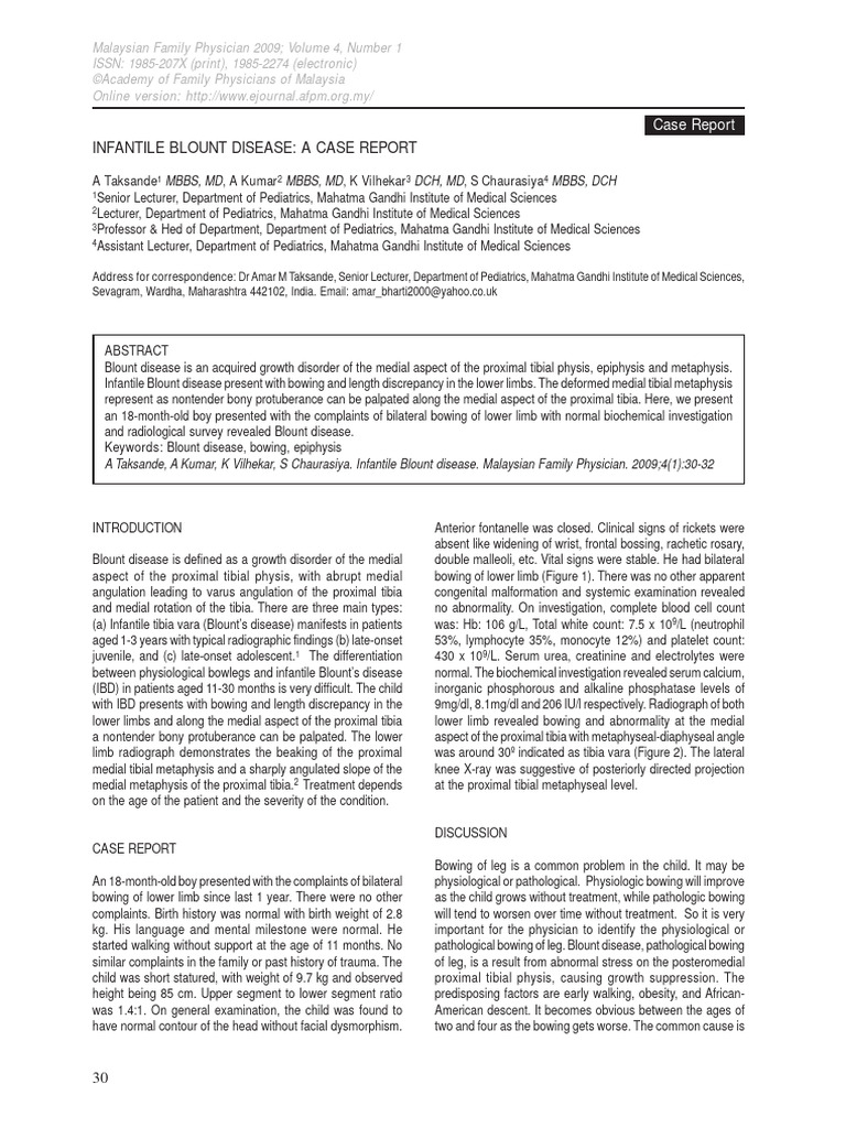 Infantile Blount Disease | PDF