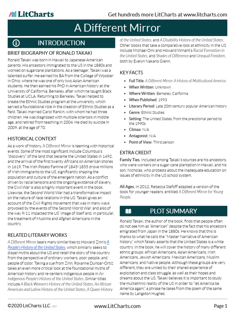 Takaki's A Different Mirror Overview PDF The Tempest Slavery In