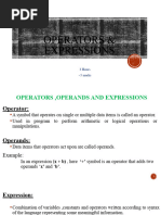 Chapter 4: Operators and Expressions