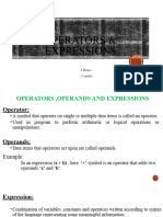 Chapter 4: Operators and Expressions
