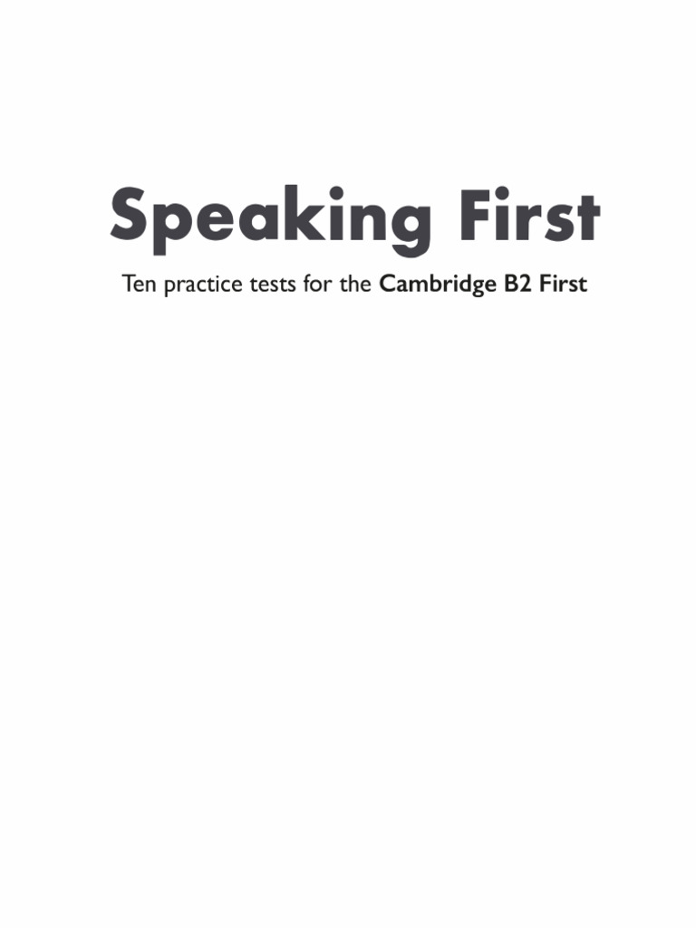 B2 First Speaking Test Guide | PDF | Human Communication | Communication