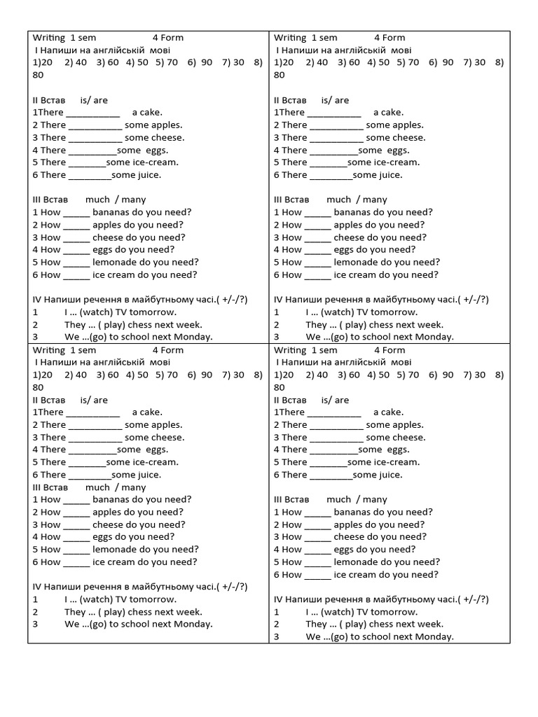 English Writing Exercises for Beginners | PDF | Cooking, Food & Wine