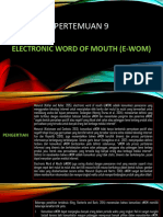 Pertemuan 9 ELECTRONIC WORD OF MOUTH (E-WOM)