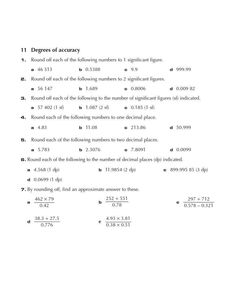 Rounding Numbers and Accuracy Limits | PDF