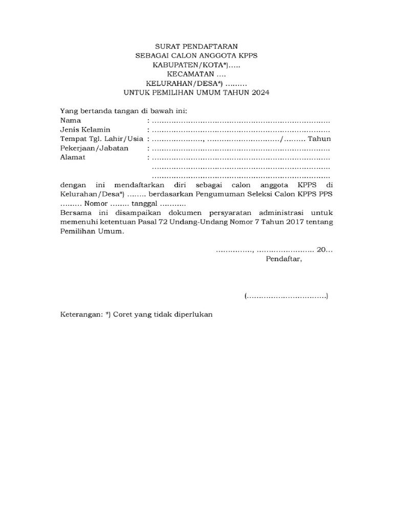 Formulir Kpps Update | PDF