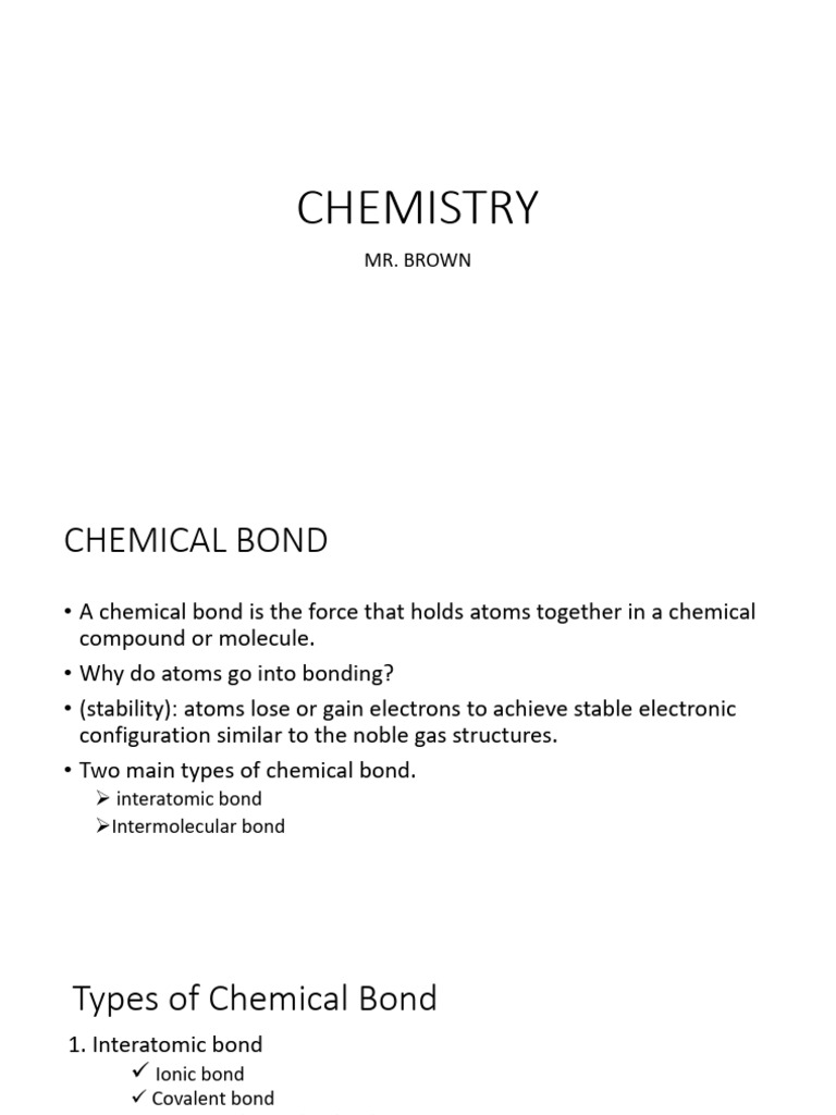 Chemical Bond | PDF | Chemical Bond | Ionic Bonding