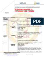 Reporte Complementario Nº015 - 20 Fbre - Lluvias Intensas en El Departamento de Tumbes