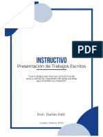 Instructivo: Presentación de Trabajos Escritos