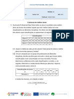 Ficha de Trabalho TAE - Desvio Padrão