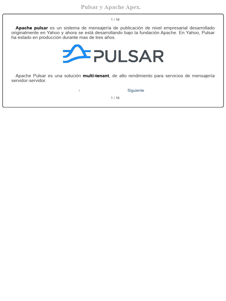 Pulsar y Apache Apex | PDF | Apache Hadoop | Java (lenguaje de ...