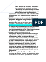 10 Principios para La Gestión de Lecciones Aprendidas