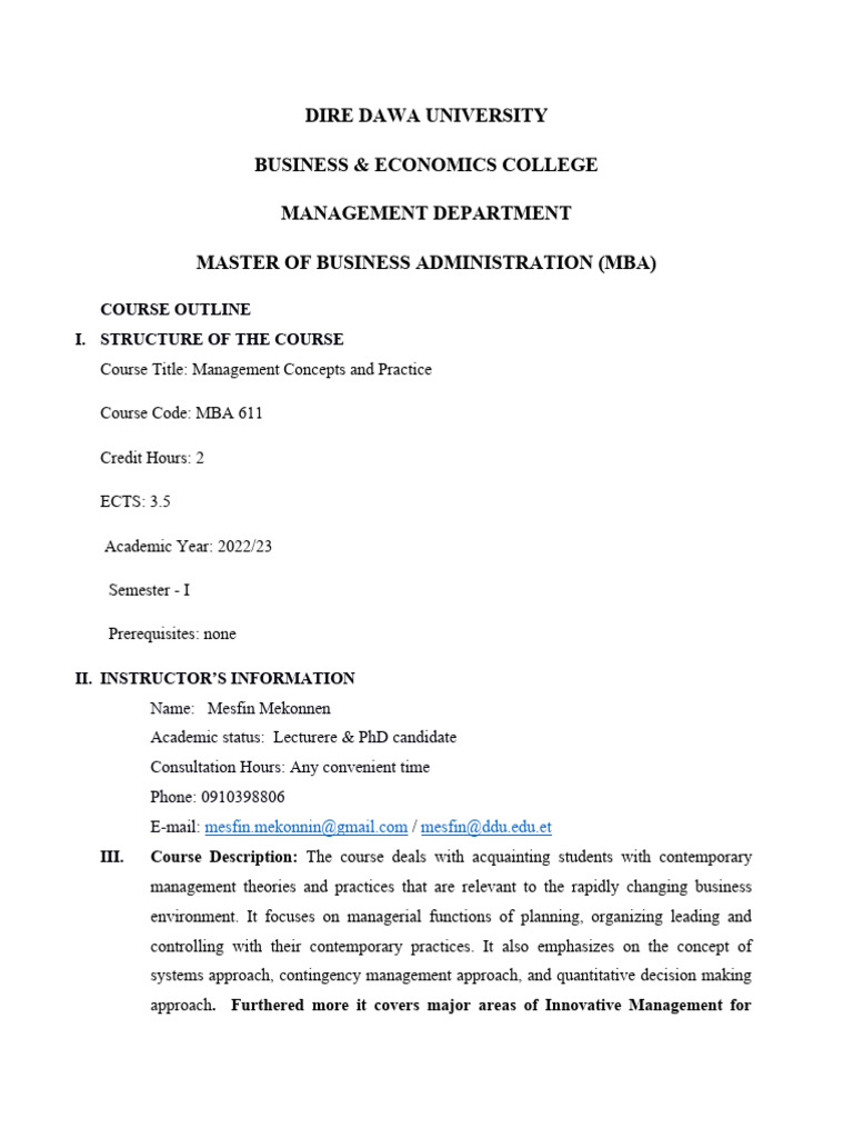 Course Outline | PDF