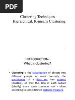 Clustering Techniques - Hierarchical, K-Means Clustering