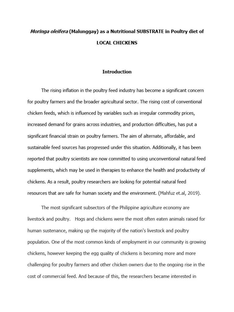 Moringa oleifera pdf poultry egg as food