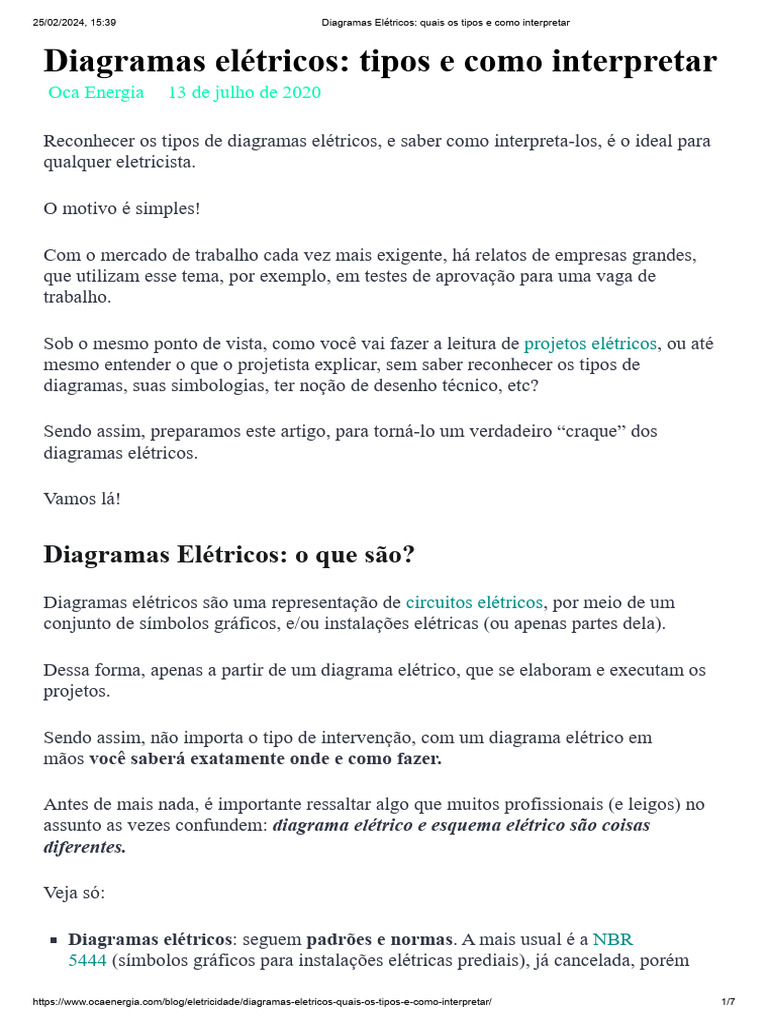 Diagramas Elétricos - Quais Os Tipos e Como Interpretar | PDF