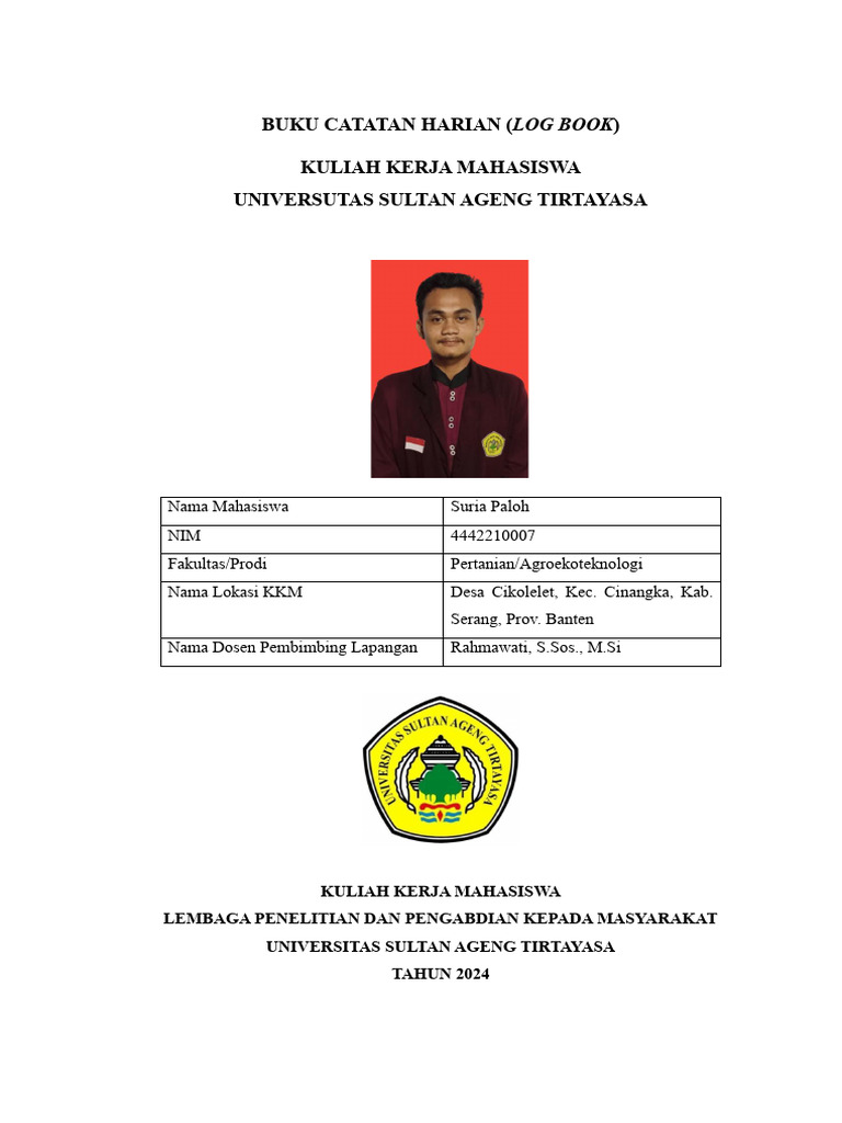 Log Book KKM Mahasiswa UNTIRTA 2024 | PDF