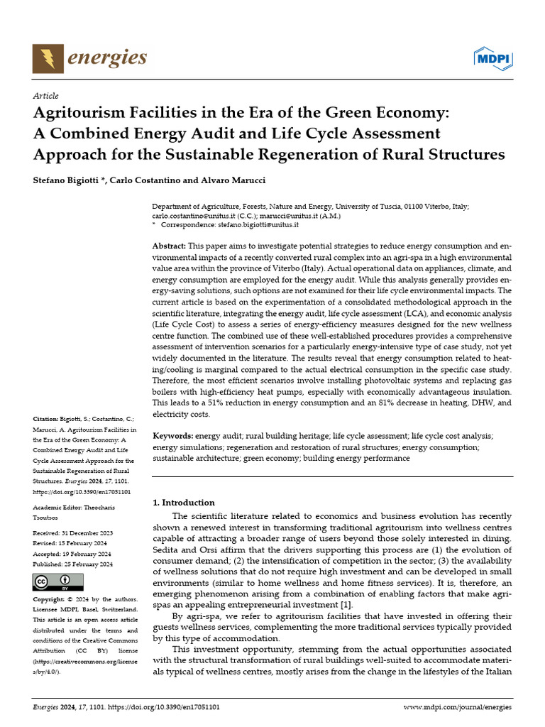 Agritourism Facilities in The Era of The Green Economy A Combined ...