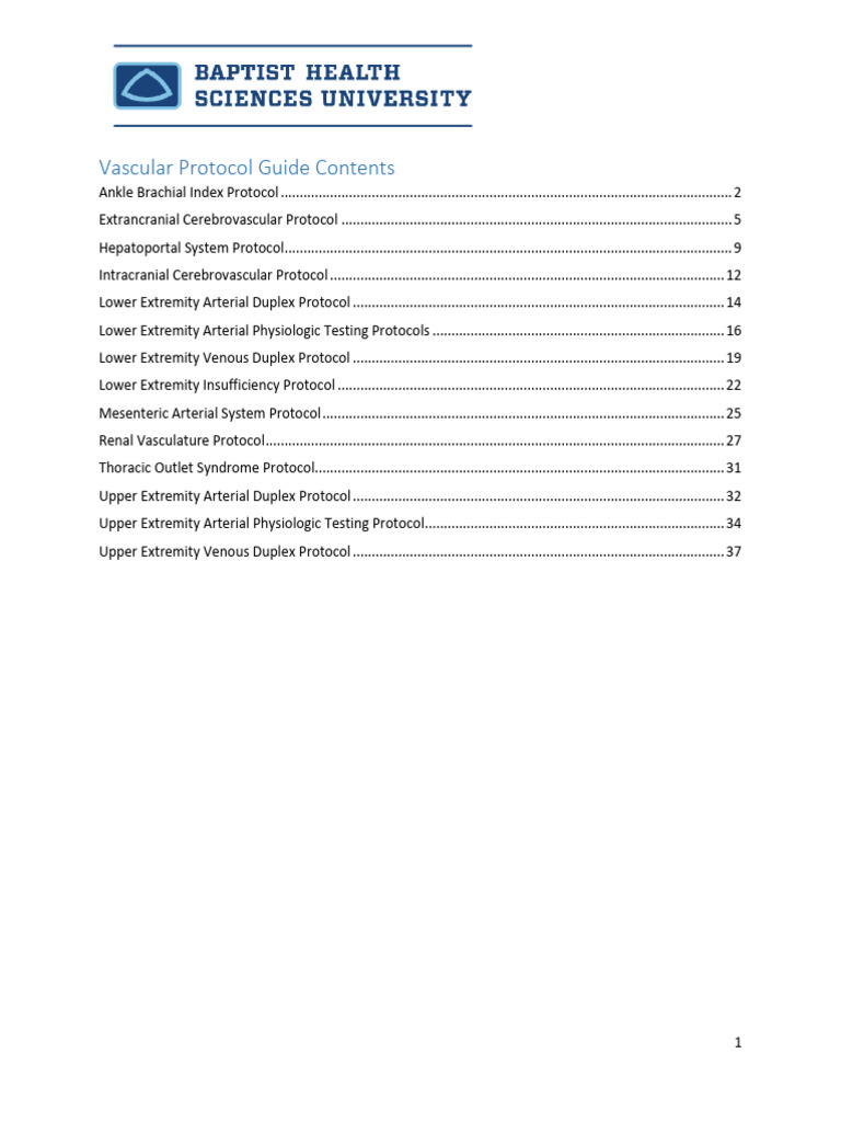 Vascular Protocol Guide-2 | PDF