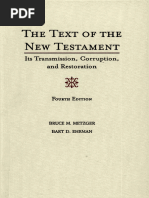 The Text of The New Testament Its Transmission, Corruption, and ...