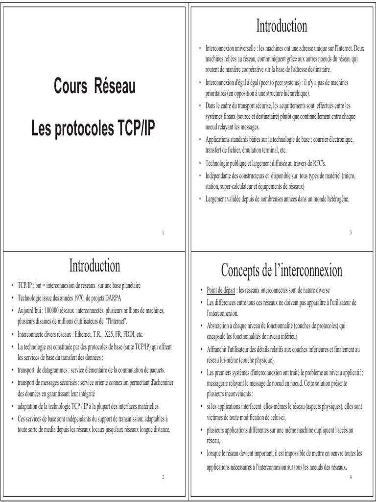 Introduction aux Protocoles TCP/IP | PDF | Adresse IP | Protocoles Internet