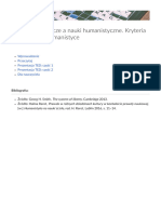 Nauki Przyrodnicze A Nauki Humanistyczne Kryteria Weryfikacji W Humanistyce