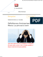 Défaillances D'entreprises Au Maroc Le Pire Est À Venir