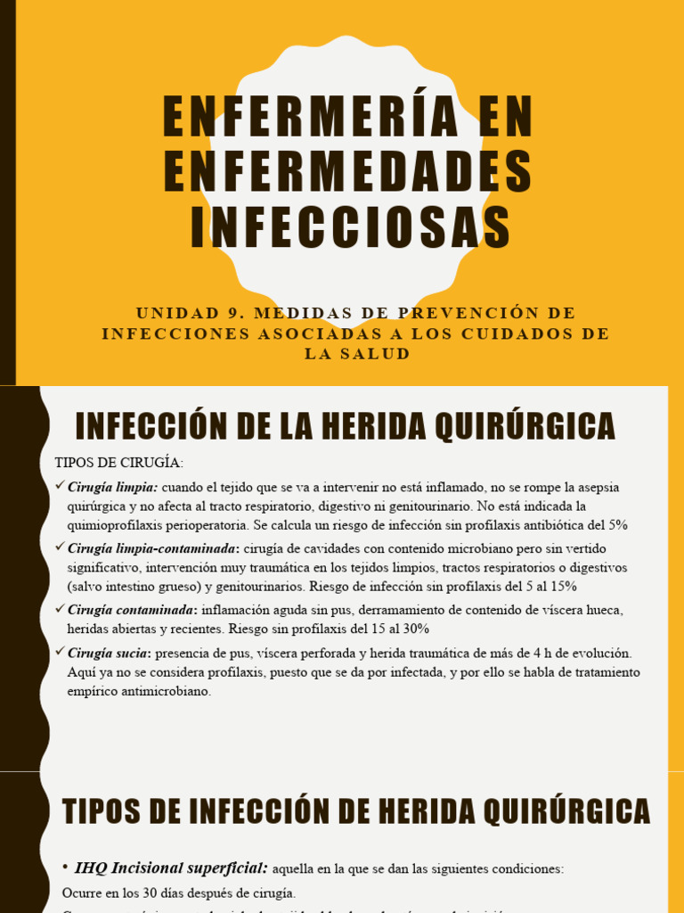 Unidad 9 Medidas De Prevención De Infecciones Pdf