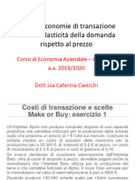 Esercizi Economie Di Transazione Ed Elasticita Domanda Al Prezzo