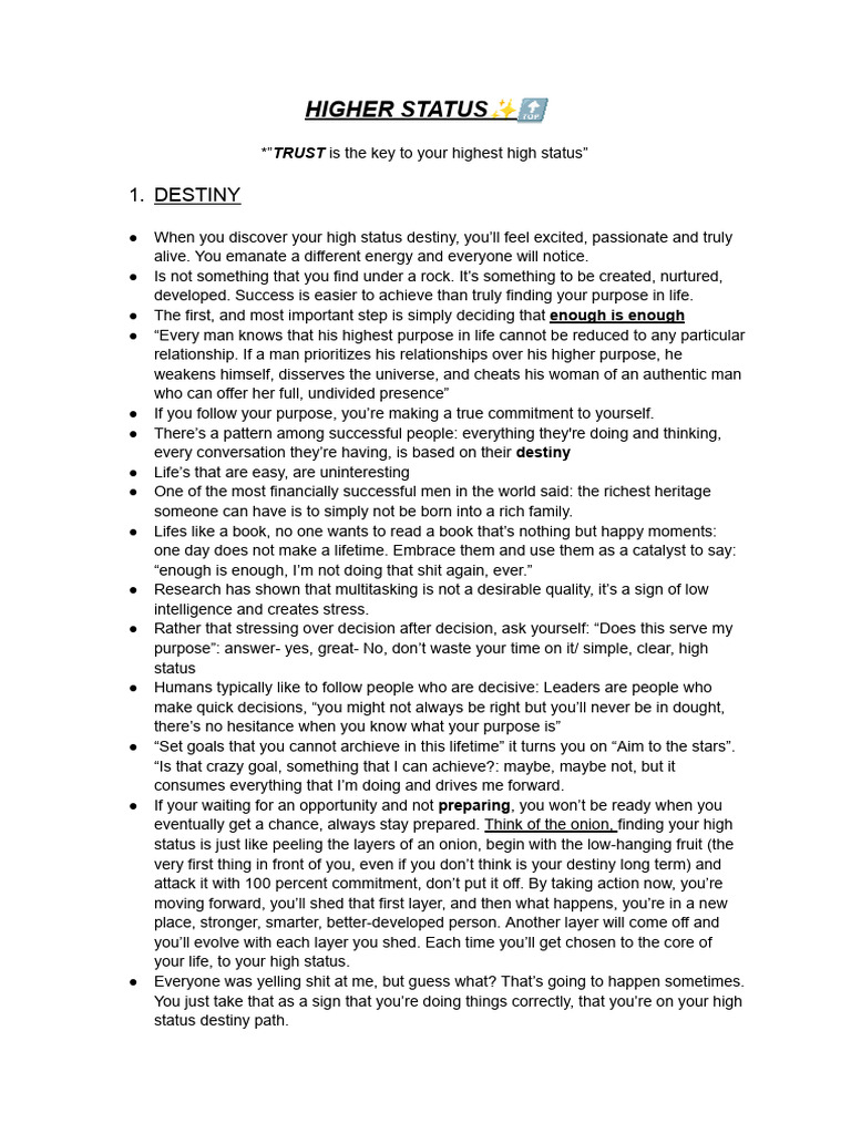 High Status Guide: Trust, Body Language, and More | PDF | Body Language ...