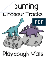 Counting Dinosaur Tracks Playdough Mats