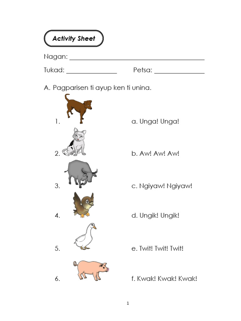 Q1 - Q4 Ilokano Activity Sheets v1.0 | PDF
