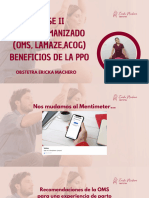 Clase Ii Parto Humanizado (Oms, Lamaze, Acog) Beneficios de La Ppo