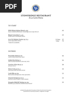 A La Carte Menu - Dec 2023