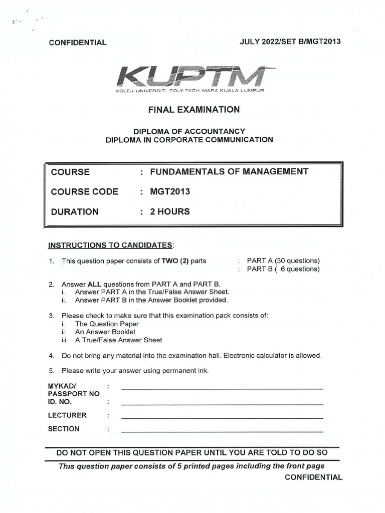 MGT2013 0722 Set B | PDF
