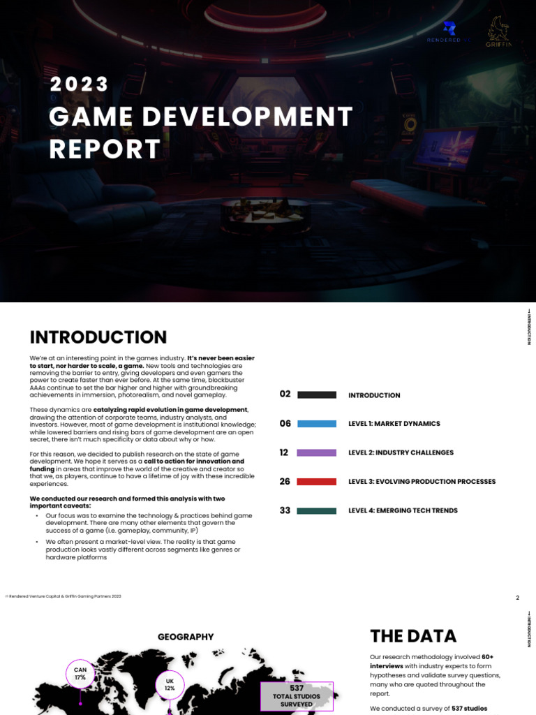 2023 Game Development Report Pdf 3 D Computer Graphics Analytics