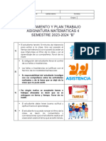 Reglamento y Plan de Trabajo MATEM-TICAS - 4 2023-2024 B