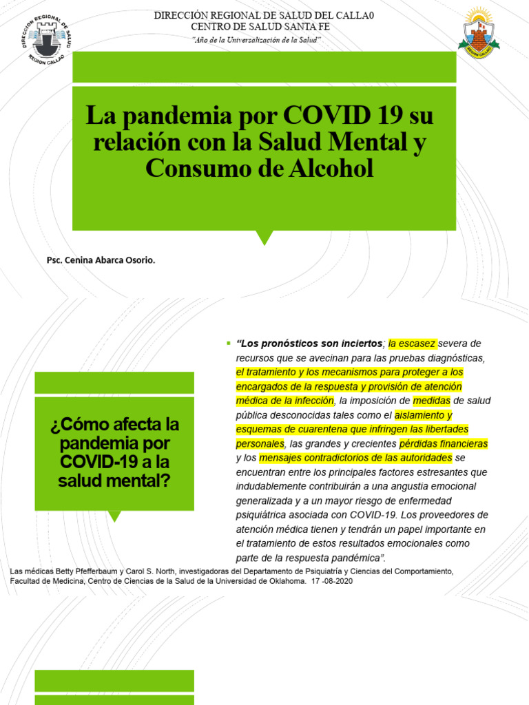 La Pandemia Por COVID 19 Su Relación Con El Alcohol | PDF | Ciencias de ...